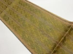 金通し縞に抽象模様織出し袋帯